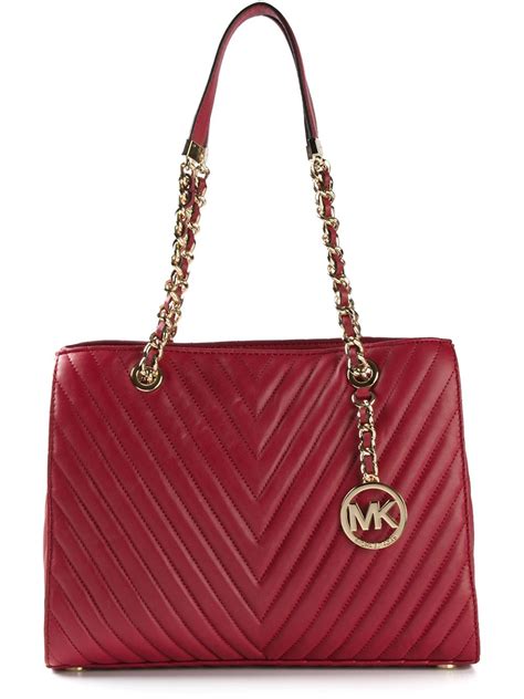 michael kors susannah quilted bag red|MICHAEL Michael Kors .